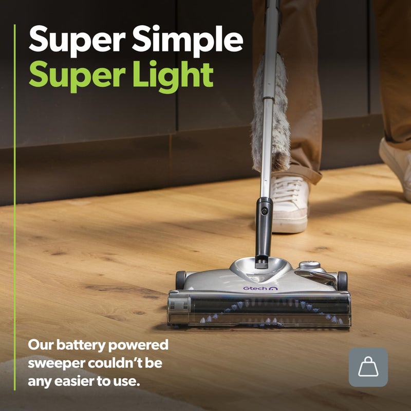 Gtech SW02 Cordless Lithium Carpet and Hardwood Floor Sweeper - Cordless Adjustable Vacuum - Up to 60 Minutes of Runtime - Rechargeable 7.2v Li-ion Battery - Lightweight (3.5 lbs.) - Image 3